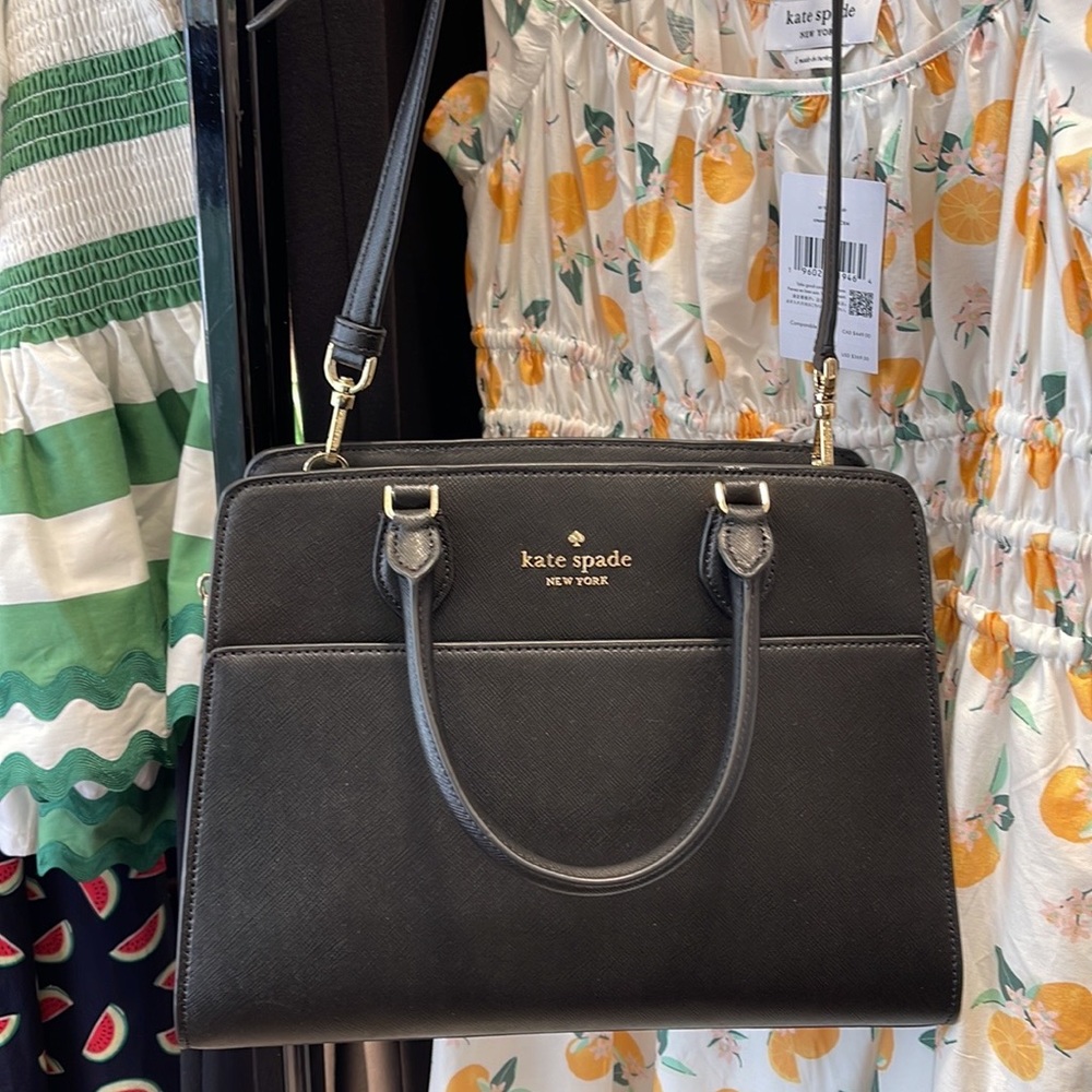 Kate Spade Madison Safiano Leather Medium Satchel Handbag 
COLOR: Black 
NWT - Picture 10 of 16